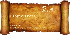 Ringer Anett névjegykártya